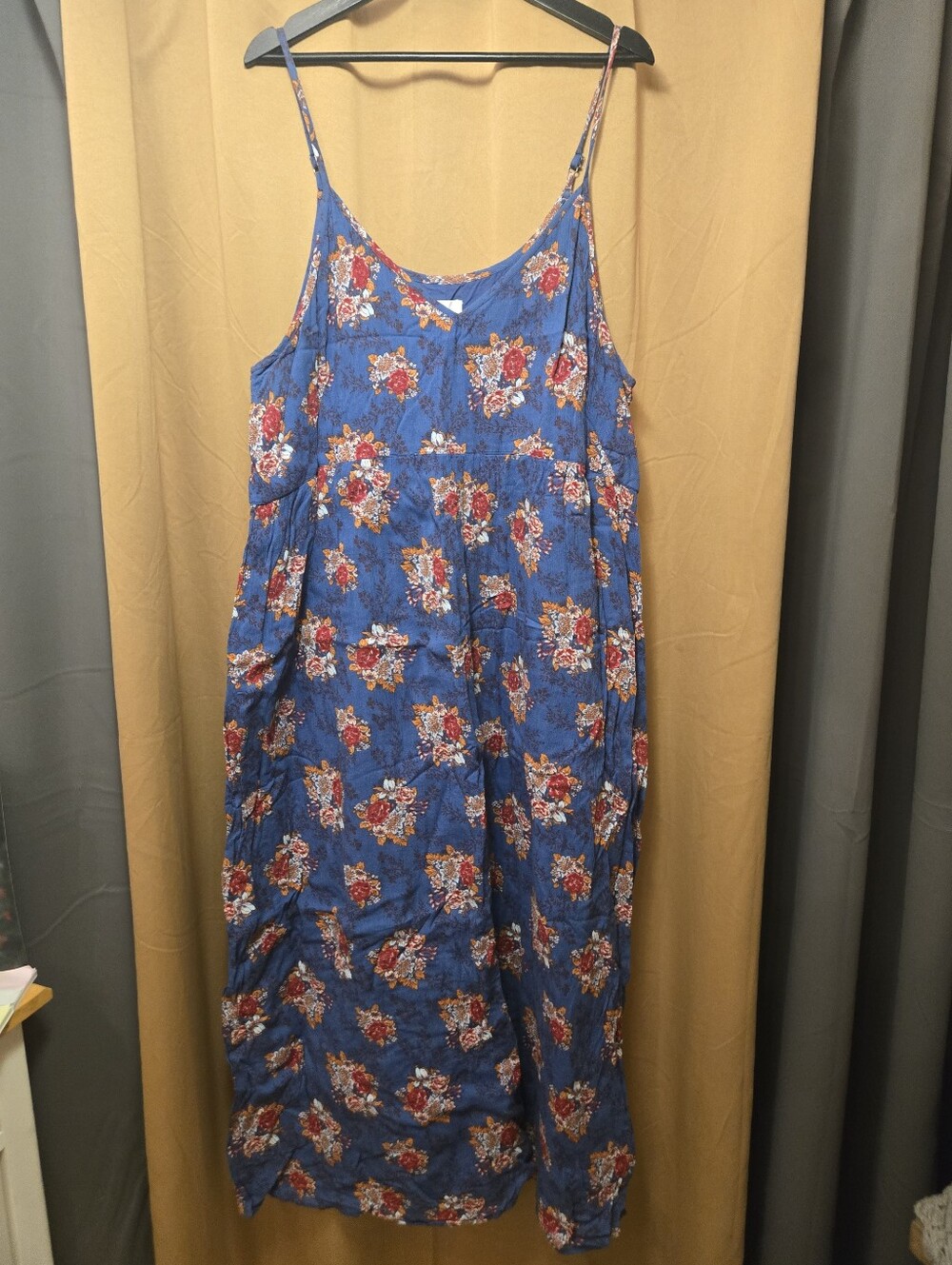 Caslon Blue Floral Spaghetti-Strap Maxi Dress Size 2x